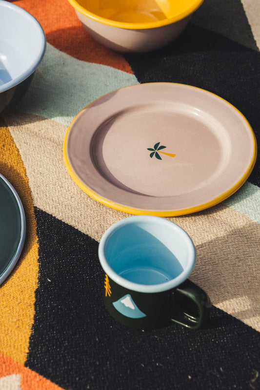Go Camping Enamel Plate - 17cm