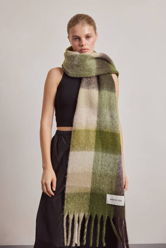 The Reykjavik Scarf - 100% Recycled - Mossy Greens