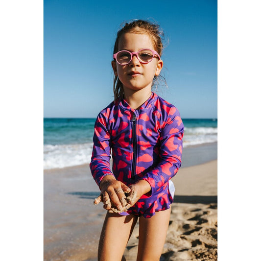 TÖASTIE UV Protector Swimsuit - Hot Pink Brush Stroke