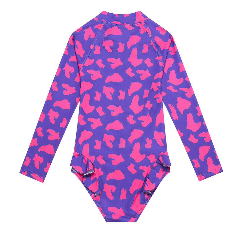 TÖASTIE UV Protector Swimsuit - Hot Pink Brush Stroke