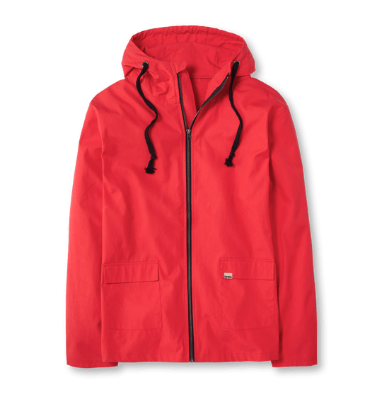 Men's Fleece Lined Raincoat in Red