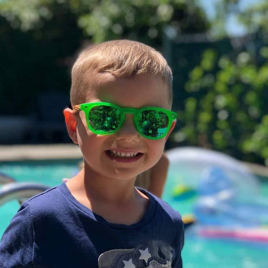 Kids Cat Eye Sunglasses: Green Mirror (3-9yrs)