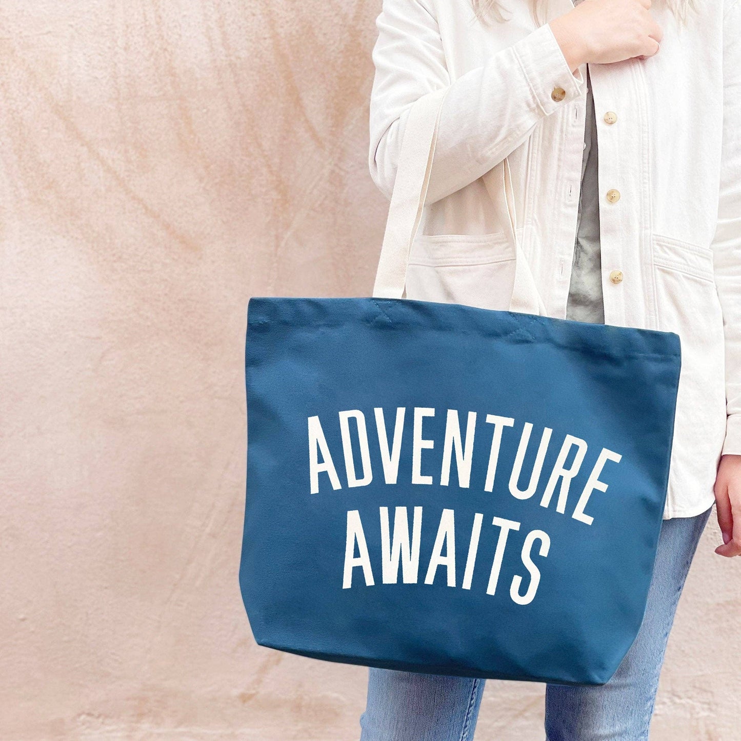 Adventure Awaits - Ocean Blue Canvas Tote Bag