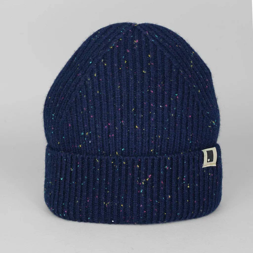 Moorland Wool Rib Beanie in Navy