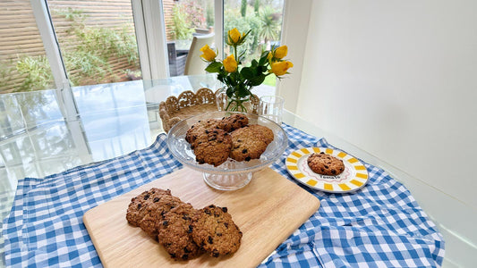 Oat and Raisin Cookies Outdoor Snacks On A Gingham Tablecloth