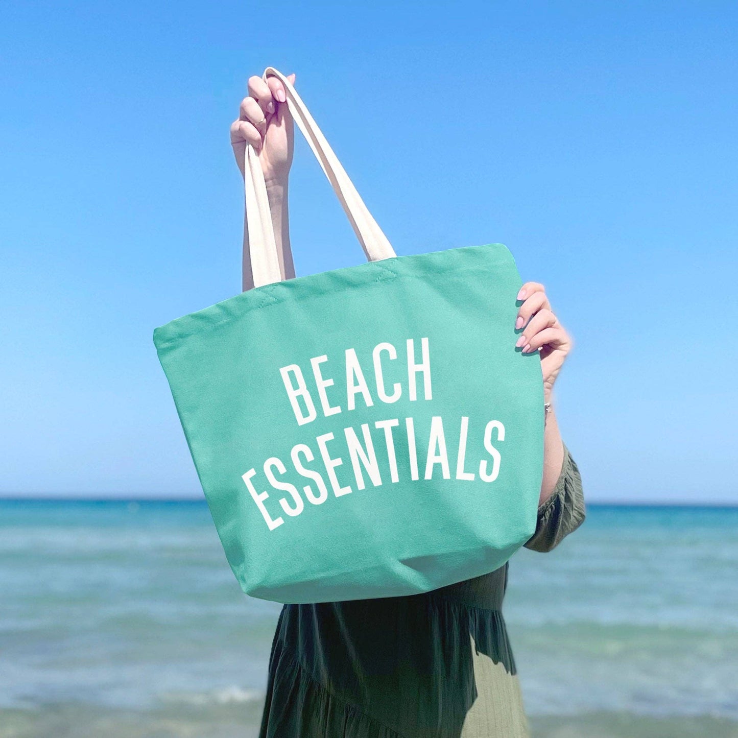Beach Essentials - Sea Glass Canvas Tote Bag