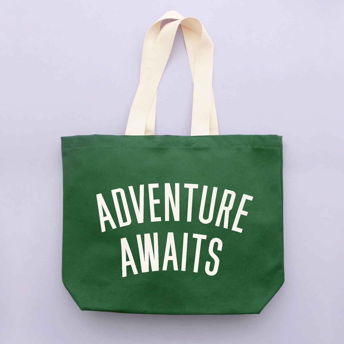 Adventure Awaits - Forest Green Canvas Tote Bag