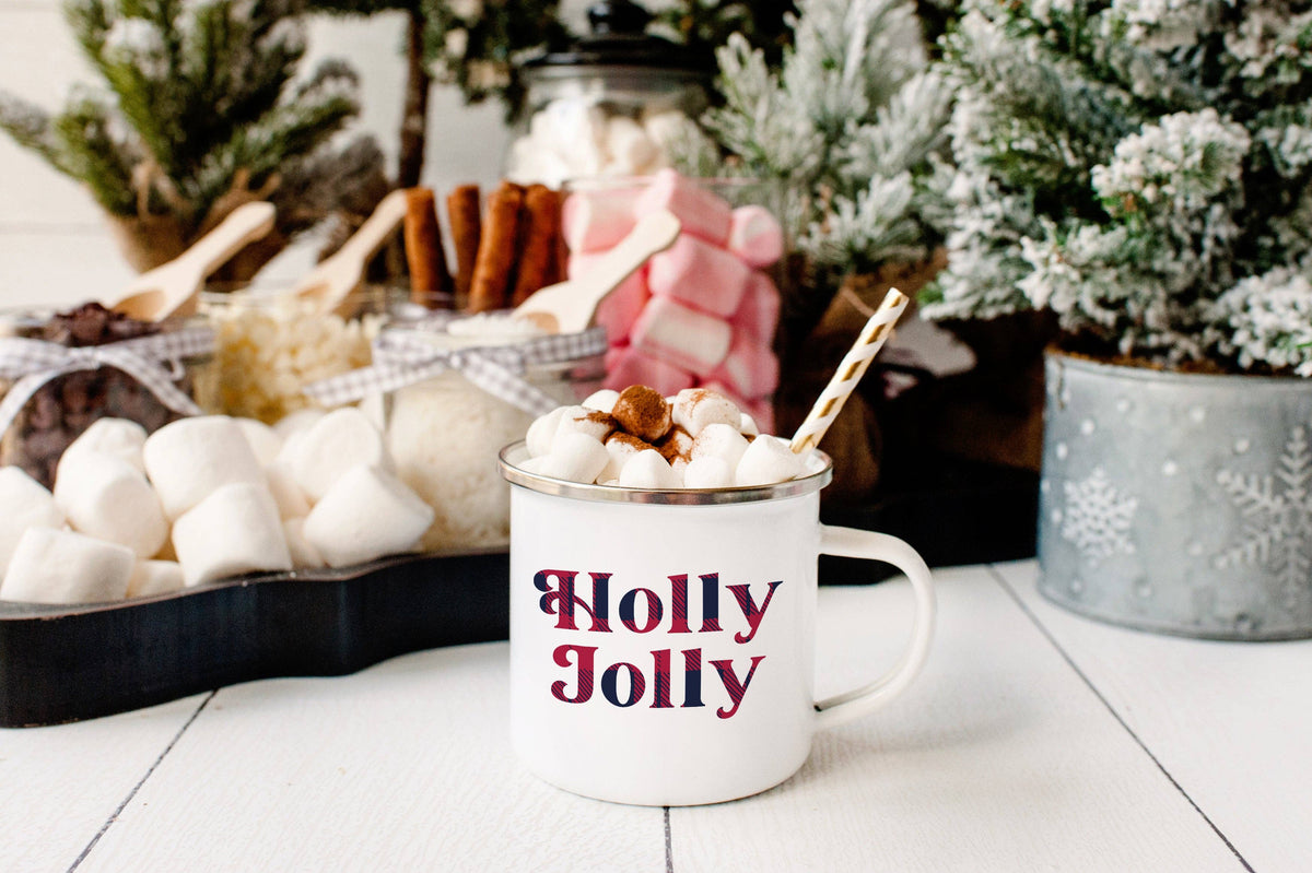 Holly Jolly - Christmas Enamel Mug