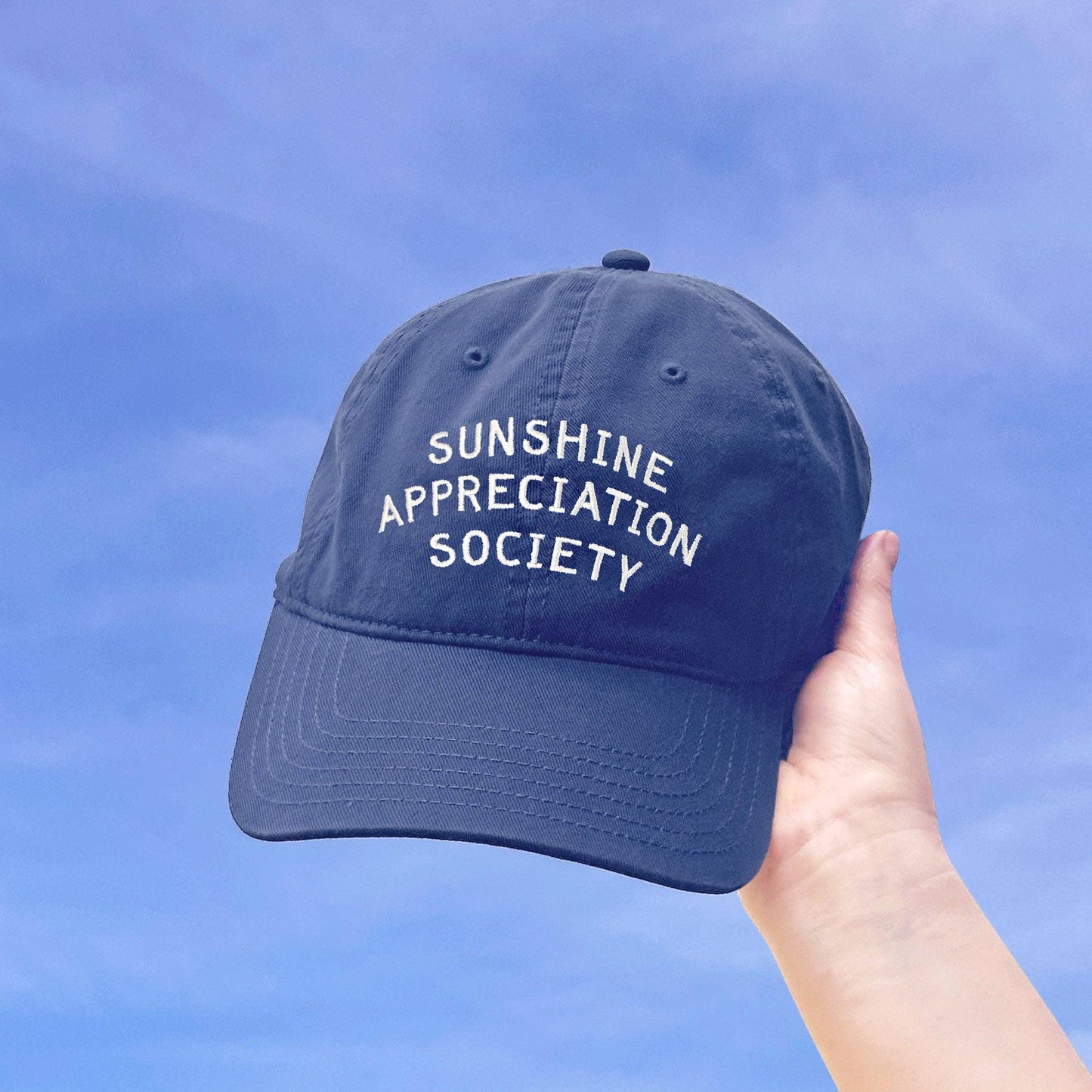 Sunshine Appreciation Society - Cotton Baseball Cap in Vintage Blue Promo