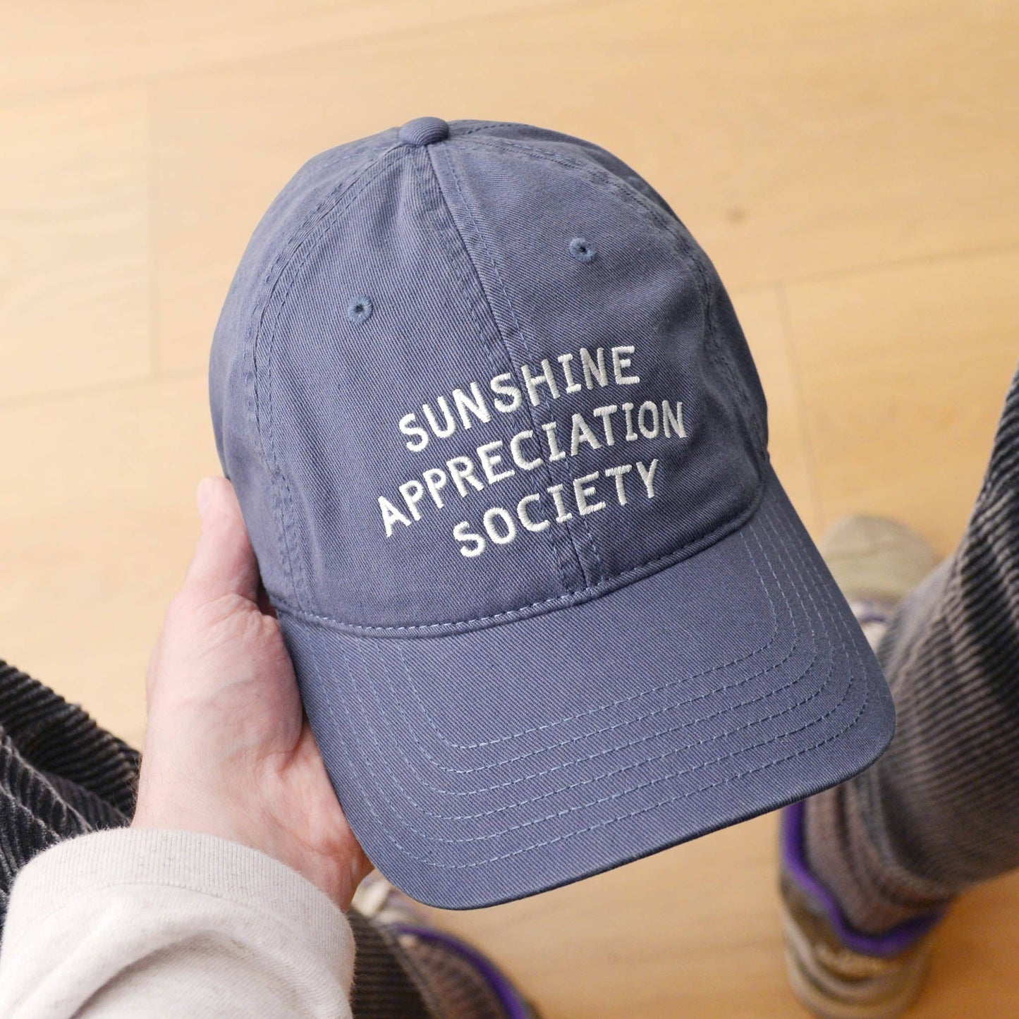 Sunshine Appreciation Society - Cotton Baseball Cap in Vintage Blue Promo