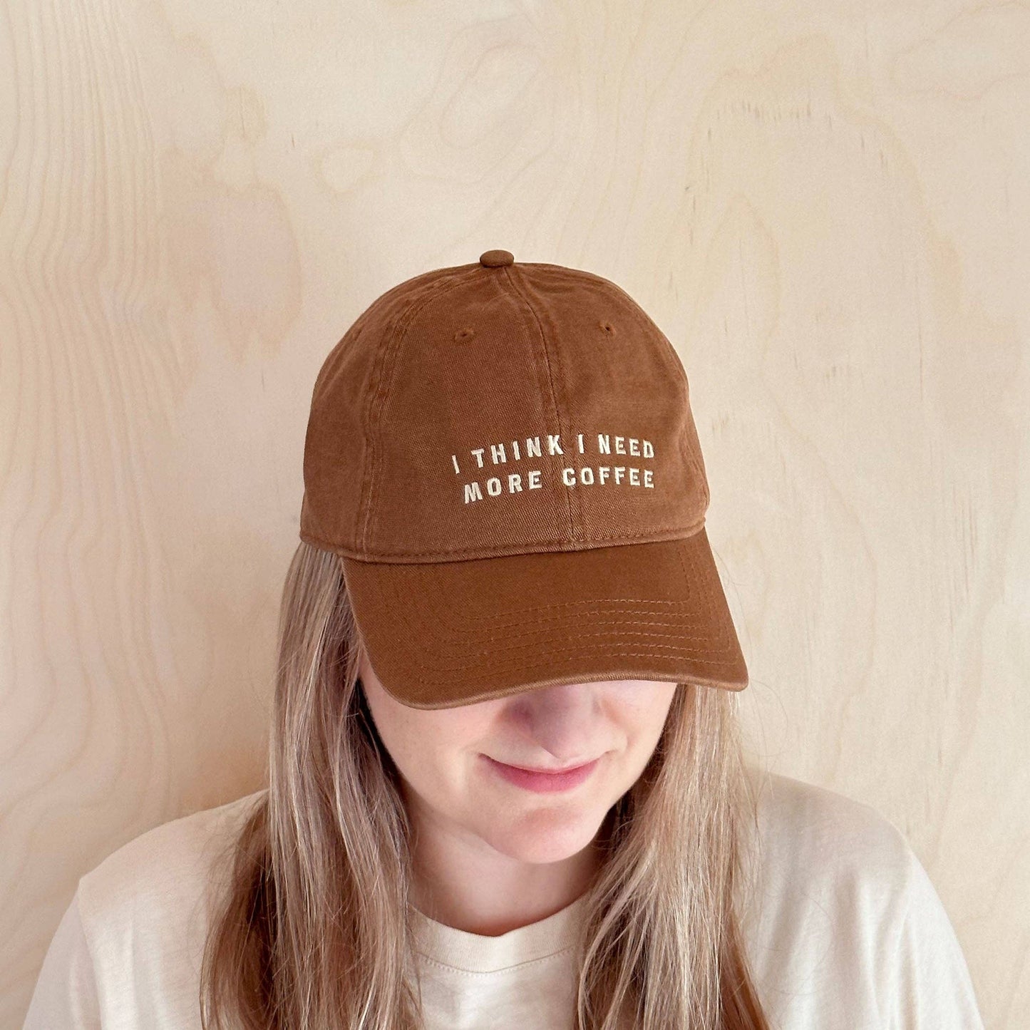 'I Think I Need More Coffee' Cotton Baseball Cap