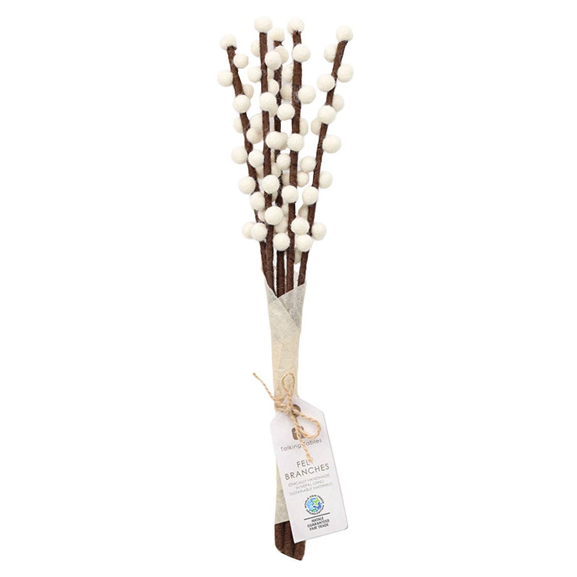 Handmade White Felt Branches Bundle - 5 pack