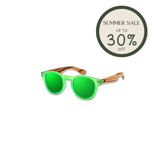 Kids Cat Eye UV Protector Sunglasses: Green Mirror (3-9yrs)