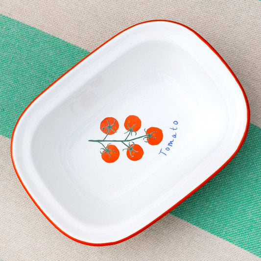 Tomato Green Enamel Dish - 20cm