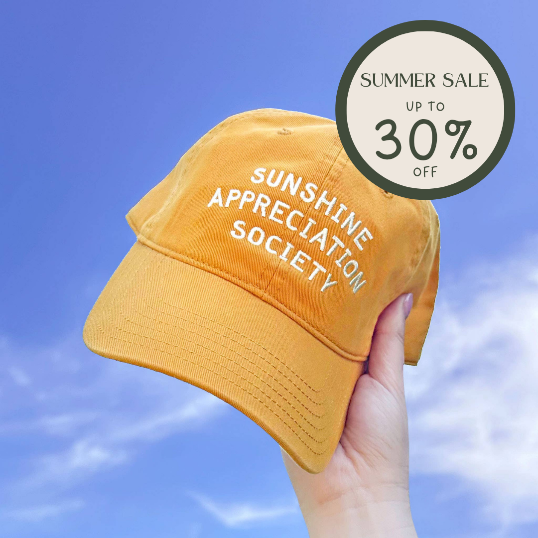 Sunshine Appreciation Society - Cotton Baseball Cap in Yellow
