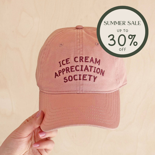 Ice Cream Appreciation Society - Cotton Baseball Cap - Dusty Rose