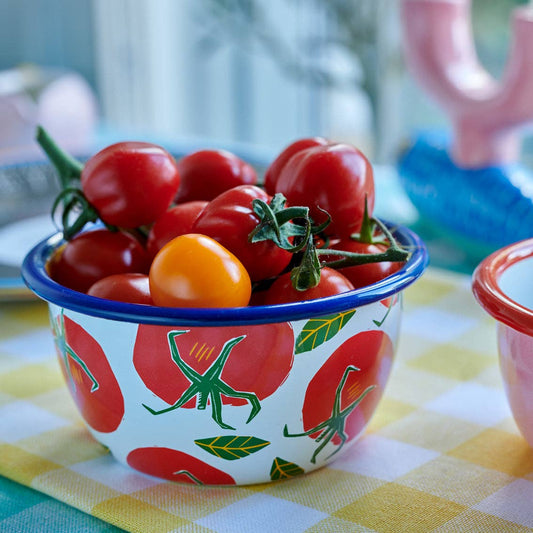 Tomato Red Enamel Bowl - 12cm