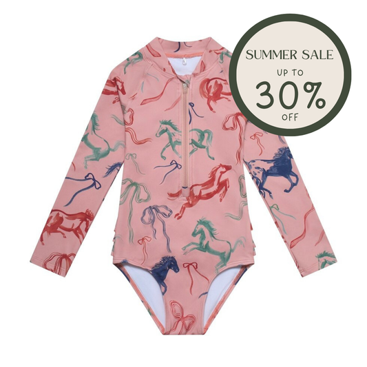 TÖASTIE UV Protector Swimsuit - Horses and Ribbons
