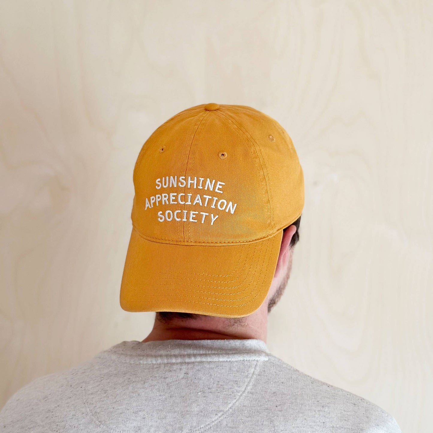 Sunshine Appreciation Society - Cotton Baseball Cap in Yellow