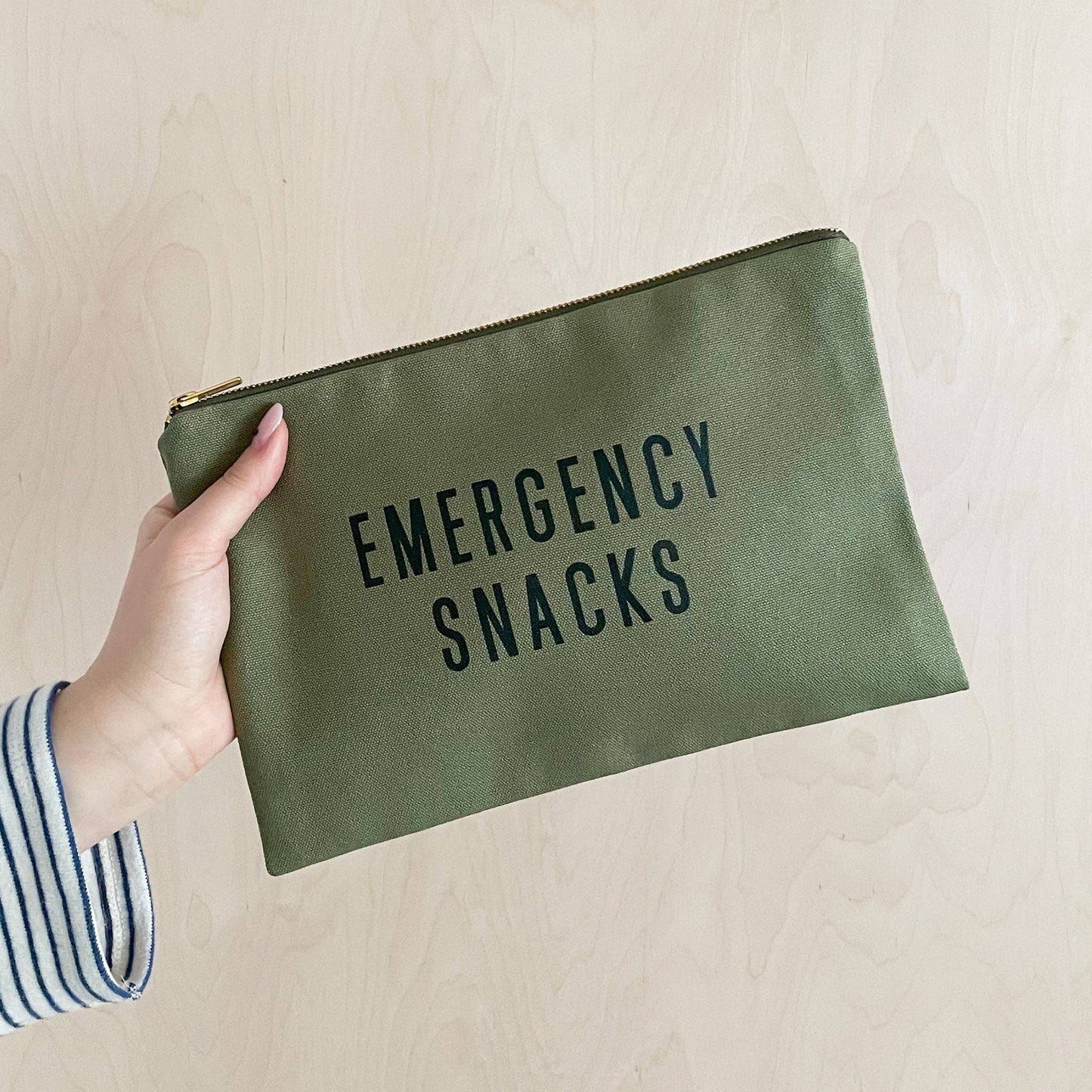 Emergency Snacks- Olive Green Pouch