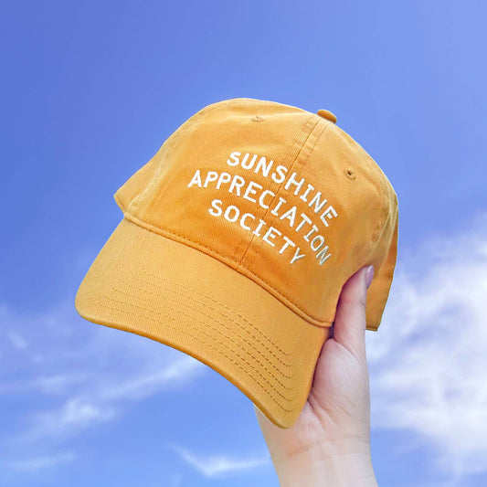 Sunshine Appreciation Society - Cotton Baseball Cap in Yellow