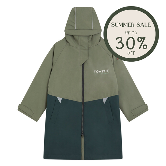 TÖASTIE Kids Waterproof Changing Robe - Antique Olive