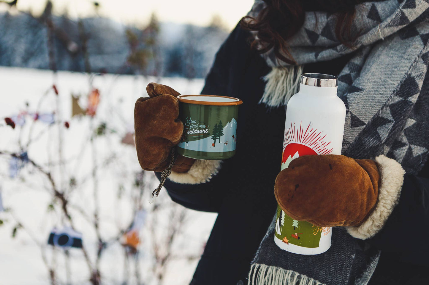 Outdoor Adventure Design Enamel Mug