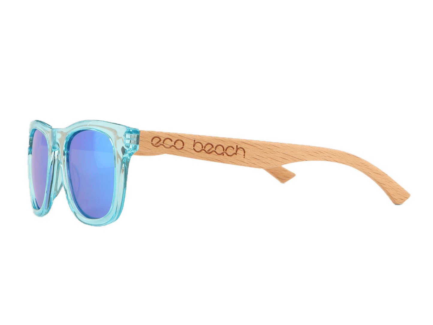 Kid's Beech Wood Sunglasses: Blue Mirror (3-9yrs)