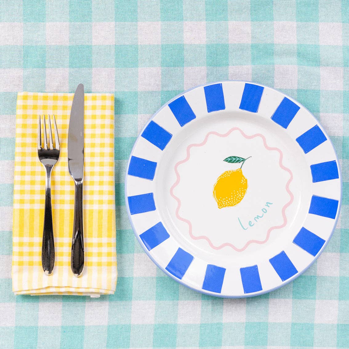 Lemon Enamel Plate - 25cm