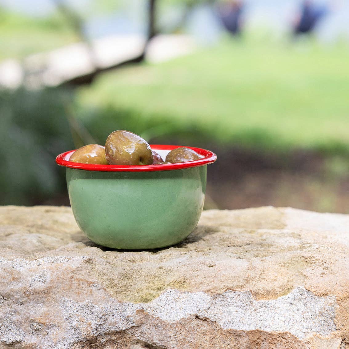 Olive Enamel Bowl - 10cm