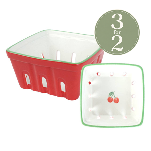 Cherry Ceramic Punnet - 15cm