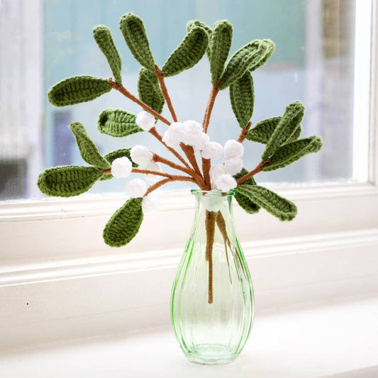 Botanical Mistletoe Christmas Crochet Sprigs - 2 pack
