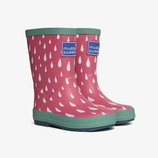 Pink Raindrop Wellies