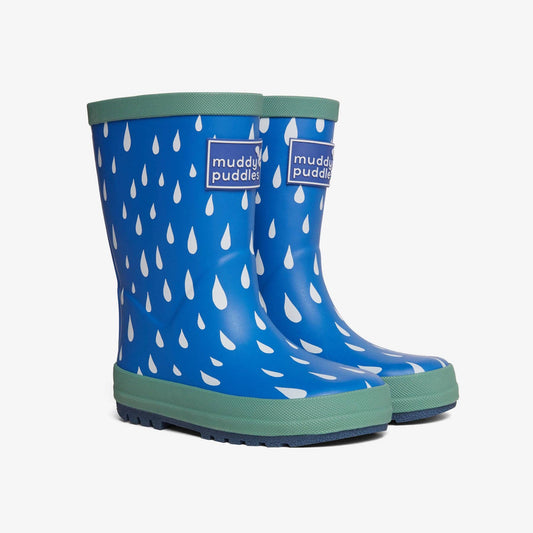 Blue Raindrop Wellies