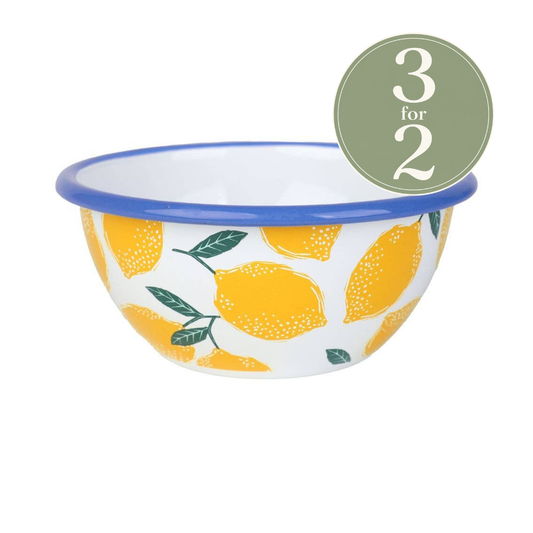 Lemon Enamel Bowl - 12cm