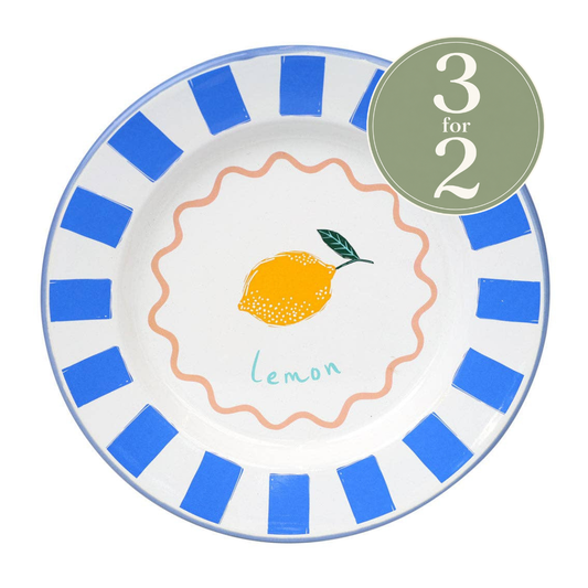 Lemon Enamel Plate - 25cm
