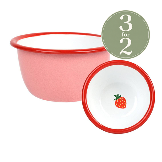 Strawberry Enamel Bowl - 10cm