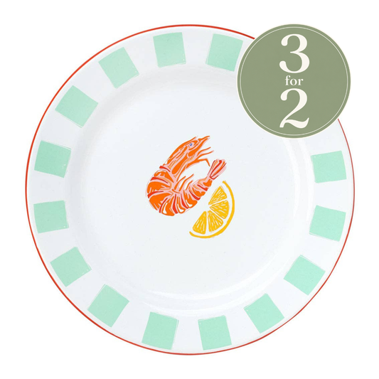Shrimp Enamel Plate - 20cm