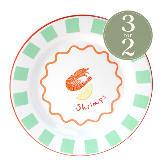 Shrimp Enamel Plate - 25cm