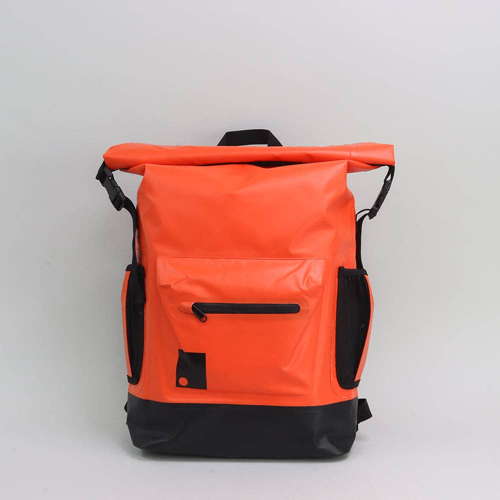 Dry Bag Roll Top Rucksack in Vibrant Orange