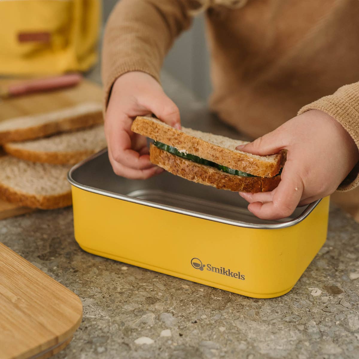 Bamboo & Stainless Steel Lunchbox - Yellow