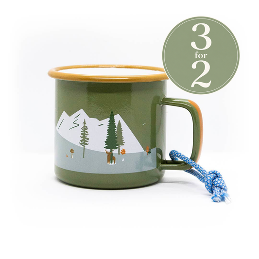 Outdoor Adventure Design Enamel Mug
