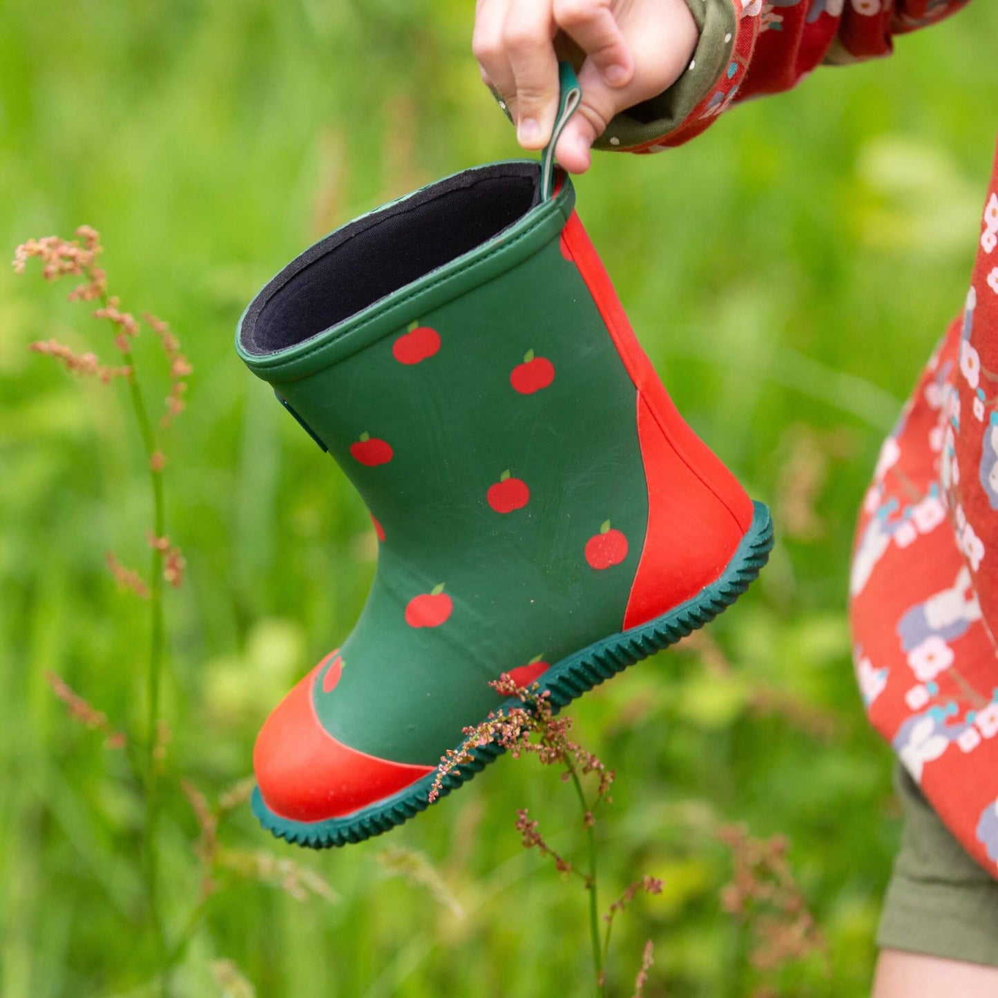 Red Apples Lined Classic Wellington Boots