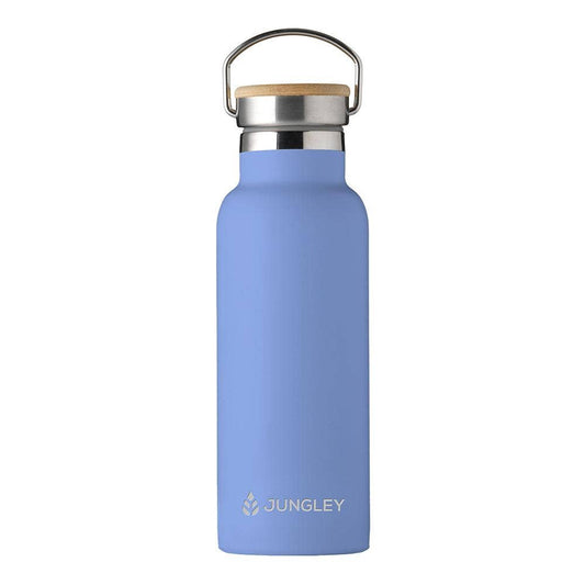 Bamboo & Stainless Steel Insulated Bottle - Blue