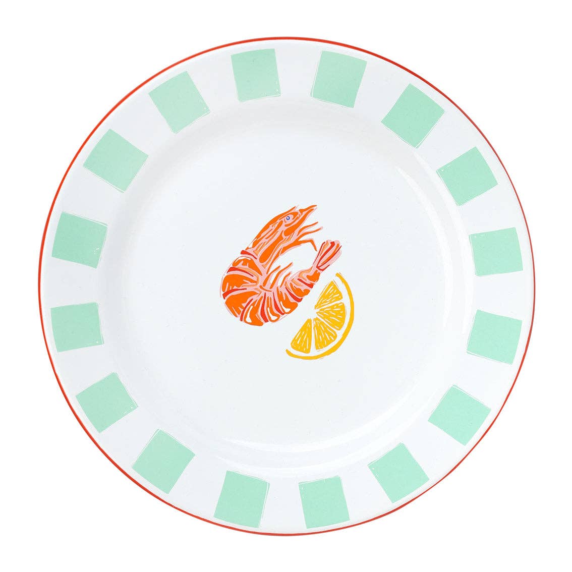 Shrimp Enamel Plate - 20cm
