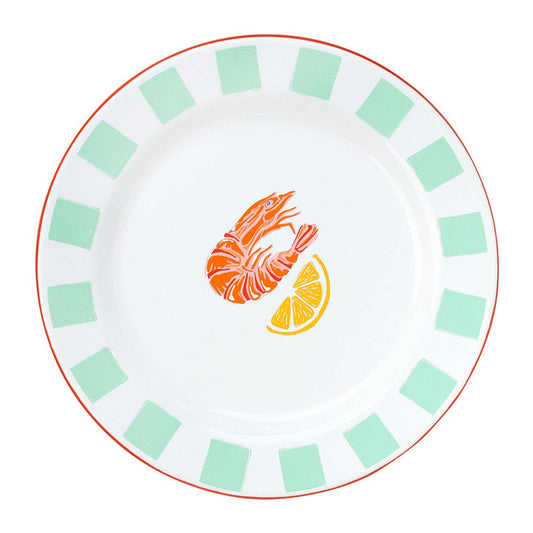 Shrimp Enamel Plate - 20cm
