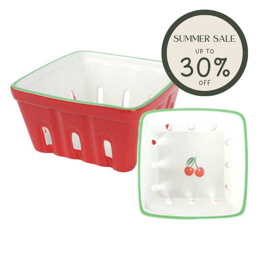 Cherry Ceramic Punnet - 15cm