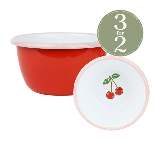 Cherry Red Enamel Bowl - 10cm