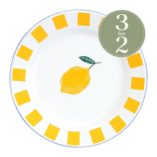 Lemon Enamel Plate - 20cm