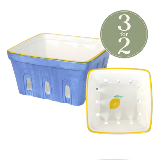Lemon Ceramic Punnet - 15cm